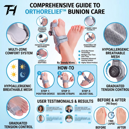 OrthoRelief™ Adjustable Toe Alignment Splint & Foot Wrap