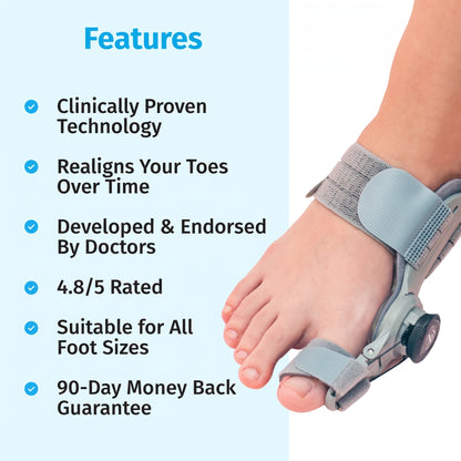 OrthoRelief™ Adjustable Toe Alignment Splint & Foot Wrap