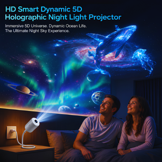 Holographic Night Light Projector & Ambient Lamp