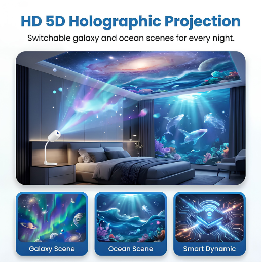 Holographic Night Light Projector & Ambient Lamp