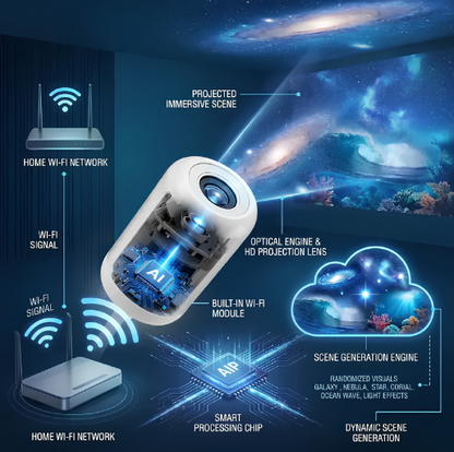 Holographic Night Light Projector & Ambient Lamp